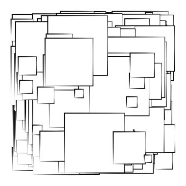 Soyut çakışan kareler desen vektörü çizimi