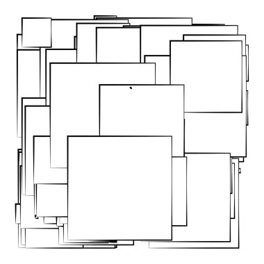 Soyut çakışan kareler desen vektörü çizimi