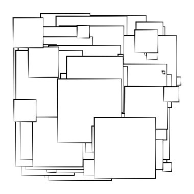 Soyut çakışan kareler desen vektörü çizimi