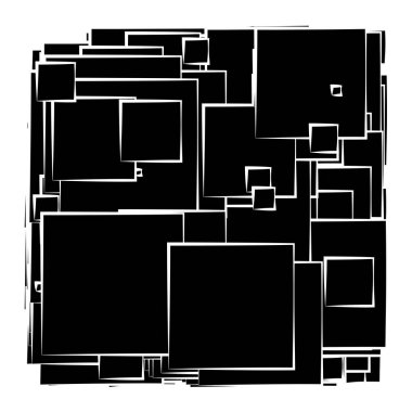 Soyut çakışan kareler desen vektörü çizimi