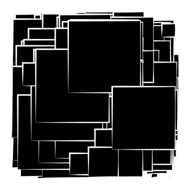 Soyut çakışan kareler desen vektörü çizimi