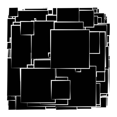 Soyut çakışan kareler desen vektörü çizimi