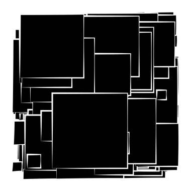 Soyut çakışan kareler desen vektörü çizimi