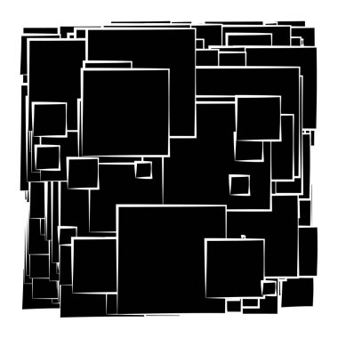 Soyut çakışan kareler desen vektörü çizimi