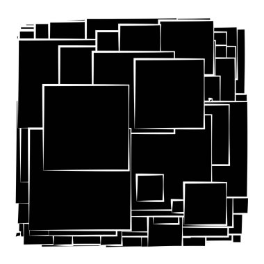 Soyut çakışan kareler desen vektörü çizimi