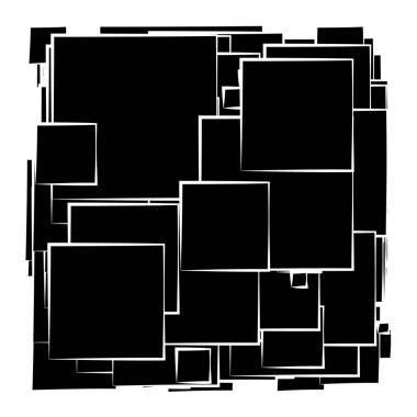 Soyut çakışan kareler desen vektörü çizimi