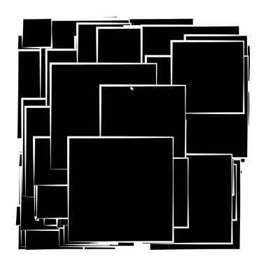 Soyut çakışan kareler desen vektörü çizimi