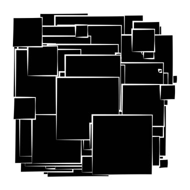 Soyut çakışan kareler desen vektörü çizimi