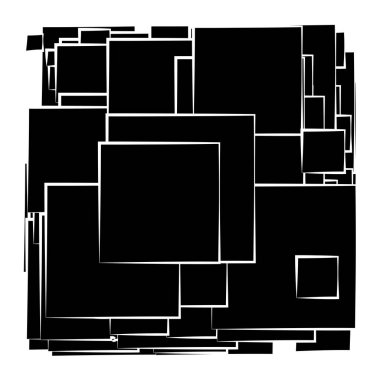 Soyut çakışan kareler desen vektörü çizimi