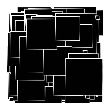 Soyut çakışan kareler desen vektörü çizimi