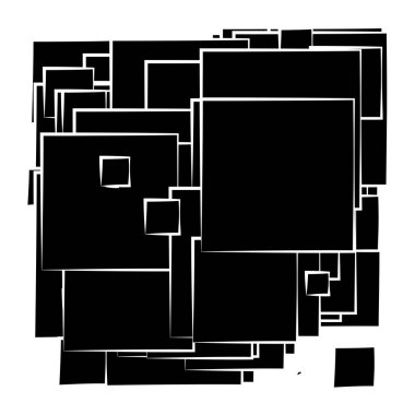 Soyut çakışan kareler desen vektörü çizimi