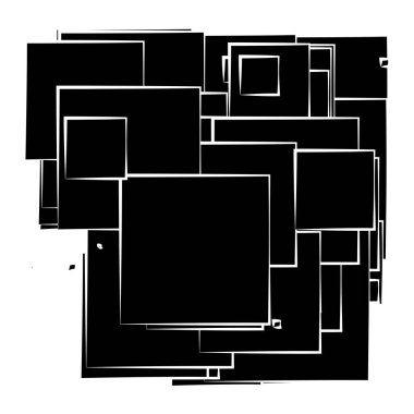 Soyut çakışan kareler desen vektörü çizimi