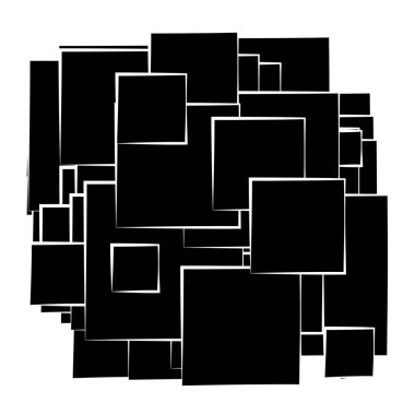 Soyut çakışan kareler desen vektörü çizimi