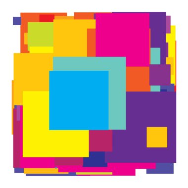 Soyut çakışan kareler desen vektörü çizimi