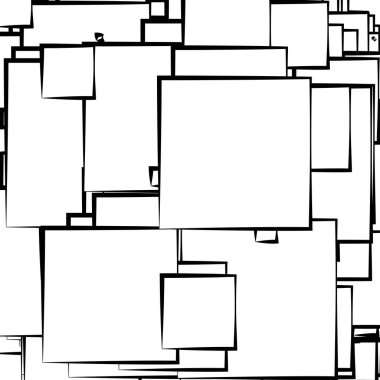 Soyut çakışan kareler desen vektörü çizimi