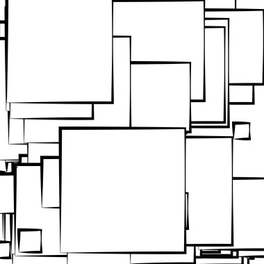 Soyut çakışan kareler desen vektörü çizimi