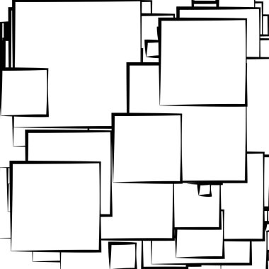 Soyut çakışan kareler desen vektörü çizimi