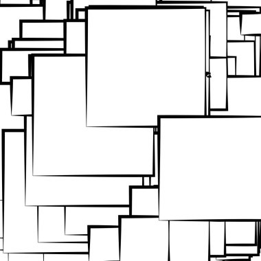 Soyut çakışan kareler desen vektörü çizimi