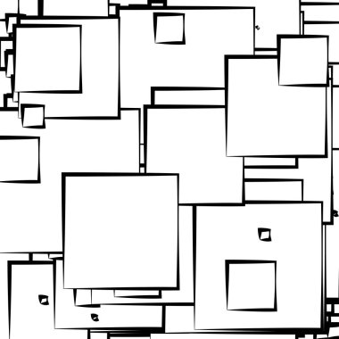 Soyut çakışan kareler desen vektörü çizimi