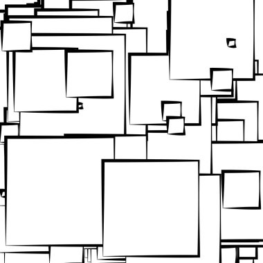 Soyut çakışan kareler desen vektörü çizimi