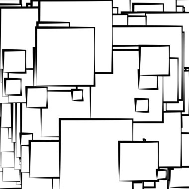 Soyut çakışan kareler desen vektörü çizimi