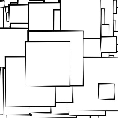 Soyut çakışan kareler desen vektörü çizimi