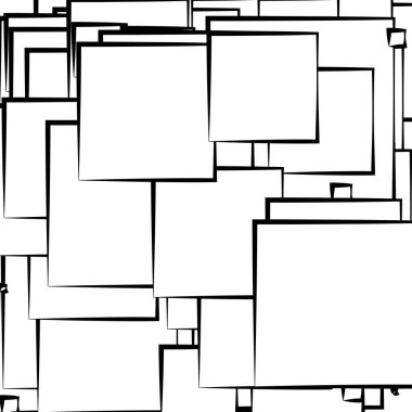 Soyut çakışan kareler desen vektörü çizimi