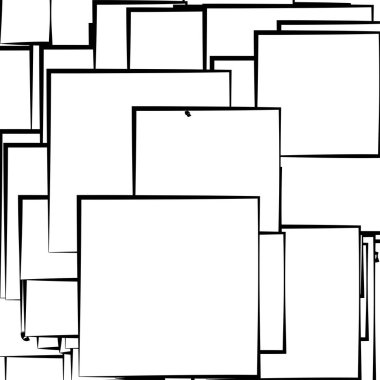 Soyut çakışan kareler desen vektörü çizimi