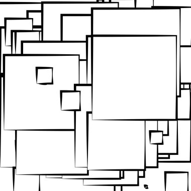 Soyut çakışan kareler desen vektörü çizimi