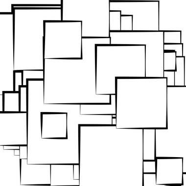 Soyut çakışan kareler desen vektörü çizimi