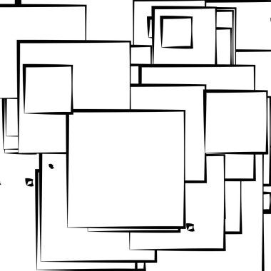 Soyut çakışan kareler desen vektörü çizimi