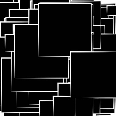 Soyut çakışan kareler desen vektörü çizimi