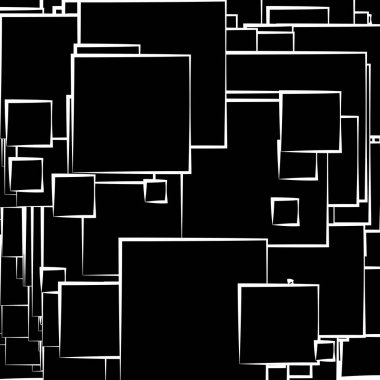 Soyut çakışan kareler desen vektörü çizimi