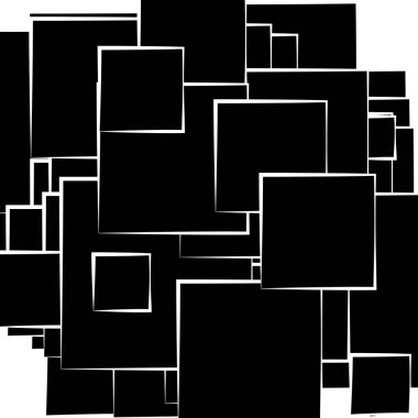 Soyut çakışan kareler desen vektörü çizimi