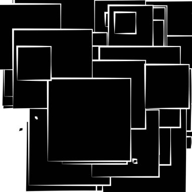 Soyut çakışan kareler desen vektörü çizimi