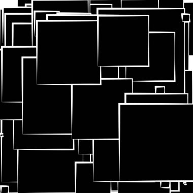 Soyut çakışan kareler desen vektörü çizimi