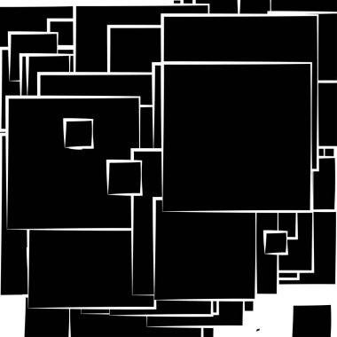 Soyut çakışan kareler desen vektörü çizimi