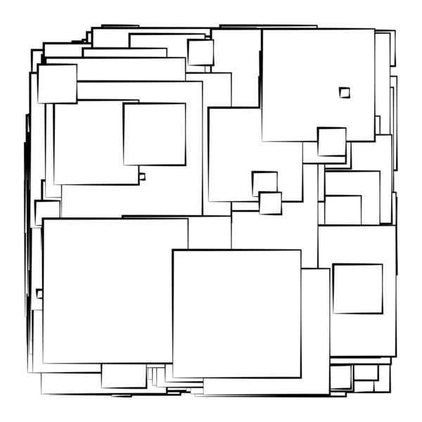 Abstrato Sobreposição Quadrados Padrão Vetor Illustraiton — Vetor de Stock