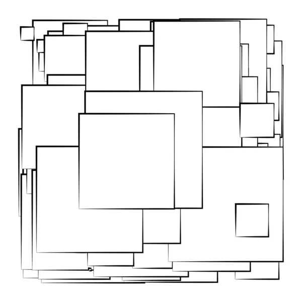 Astratto Sovrapposizione Quadrati Modello Vettoriale Illustraiton — Vettoriale Stock