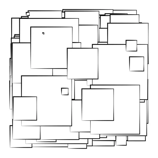 Αφηρημένη Επικάλυψη Τετράγωνα Μοτίβο Εικονογράφηση Διάνυσμα — Διανυσματικό Αρχείο