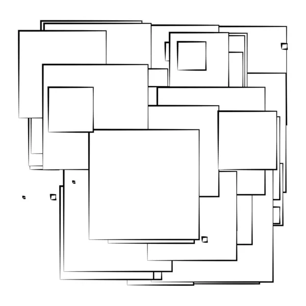 Abstract Overlappende Vierkanten Patroon Vector Illustraiton — Stockvector