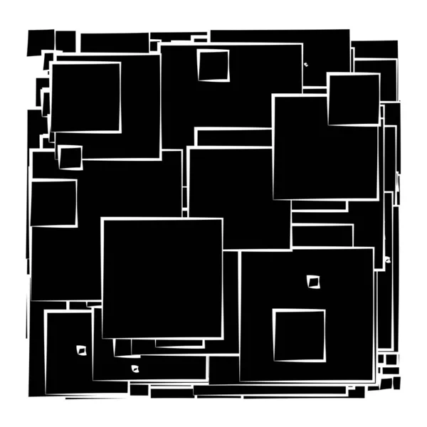 Abstrakte Darstellung Sich Überlappender Quadrate — Stockvektor