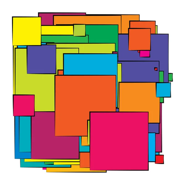 Abstrakcyjne Nakładające Się Kwadraty Wzór Wektor Ilustracji — Wektor stockowy