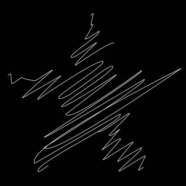 Yıldız el yazısı çizimi, el çizimi karalama, eskiz şekli. Stock vektör illüstrasyonu, klip- art grafikleri