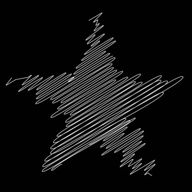 Yıldız el yazısı çizimi, el çizimi karalama, eskiz şekli. Stock vektör illüstrasyonu, klip- art grafikleri