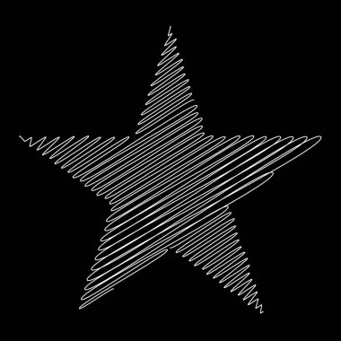 Yıldız el yazısı çizimi, el çizimi karalama, eskiz şekli. Stock vektör illüstrasyonu, klip- art grafikleri