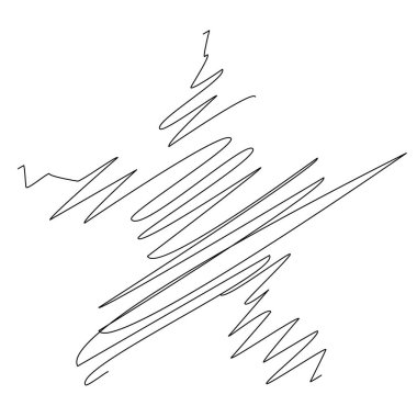 Yıldız el yazısı çizimi, el çizimi karalama, eskiz şekli. Stock vektör illüstrasyonu, klip- art grafikleri