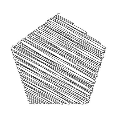 Sekizgen el yazısı çizimi, el çizimi çokgen karalama, çizim şekli. Stock vektör illüstrasyonu, klip- art grafikleri