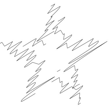 Yıldız el yazısı çizimi, el çizimi karalama, eskiz şekli. Stock vektör illüstrasyonu, klip- art grafikleri