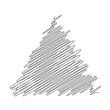 Serbest üçgen çizim, el çizimi, karalama, çizim şekli. Stock vektör illüstrasyonu, klip- art grafikleri